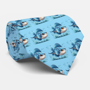 Corbata Patrón de pez con azulejos genial