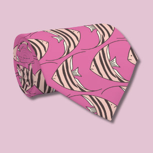 Corbata Patrón de pez rosa