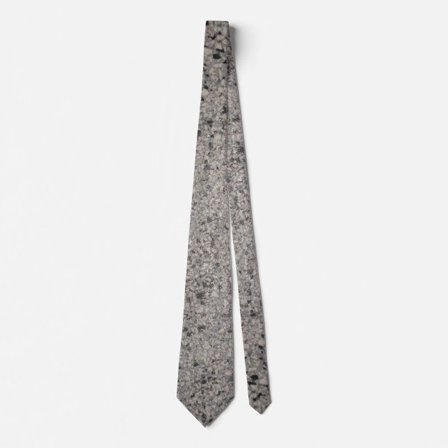 Corbata patrón de piedra moteada gris monocromático (Anverso)