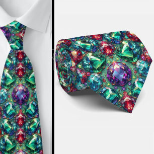 Corbata Patrón de piedras preciosas de colores favoritos