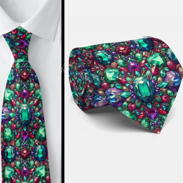 Corbata Patrón de piedras preciosas de tonos joya (Subido por el creador)