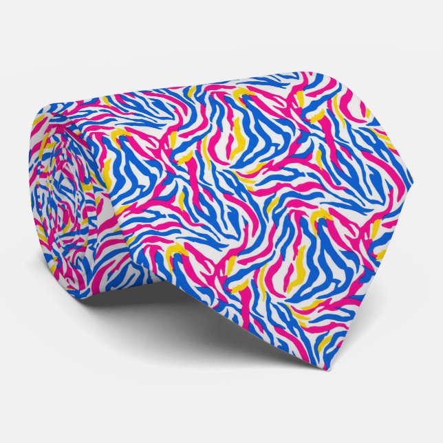 Corbata Patrón de piel de cebra brillante (Enrollado)