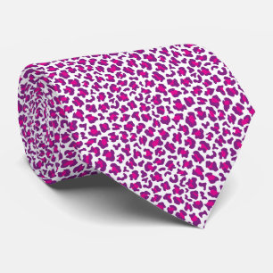 Corbata patrón de piel de leopardo rosa