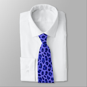 Corbata Patrón de piel de piel de animales de leopardo azu