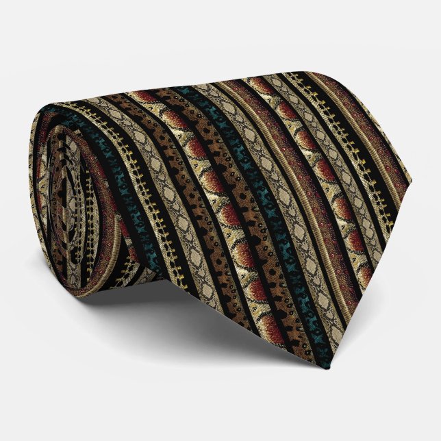 Corbata Patrón de piel de serpiente  (Enrollado)