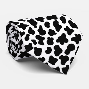 Corbata Patrón de piel de vaca en blanco y negro