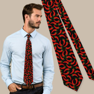 Corbata Patrón de pimientos picantes