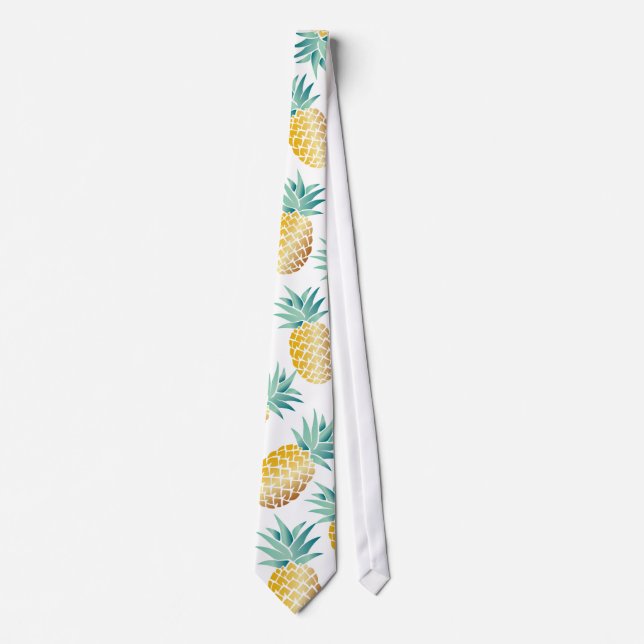 Corbata Patrón de piña tropical Aloha (Anverso)