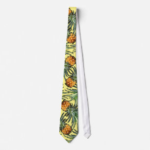 Corbata Patrón de piña tropical en amarillo