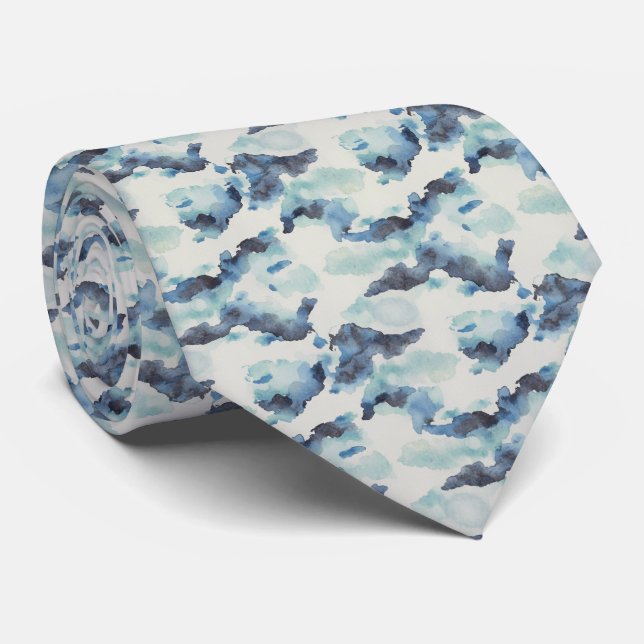 Corbata Patrón de pincel de acuarela abstracta (Enrollado)