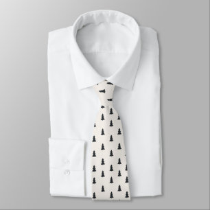 Corbata Patrón de pinos modernos en blanco y negro