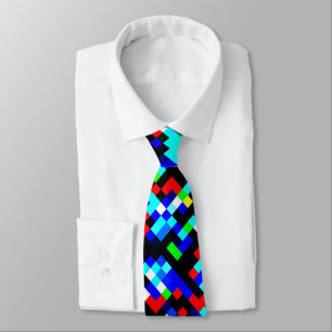 Corbata Patrón de píxeles multicolor