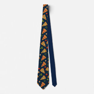 Corbata Patrón de pizza sin costuras Diseño divertido para