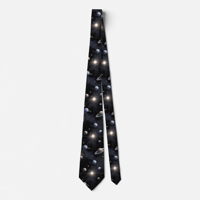 Corbata Patrón de Planeta Espacio Cósmico (Anverso)