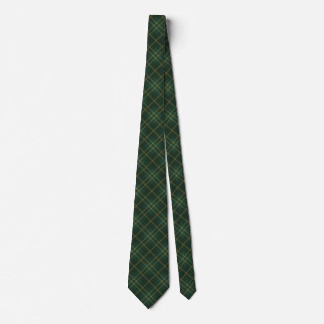 Corbata Patrón de plástico Tartán amarillo verde (Anverso)
