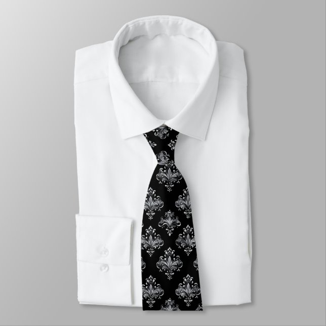 Corbata Patrón de plata gris (Atado)