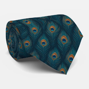 Corbata Patrón de pluma de pavo real
