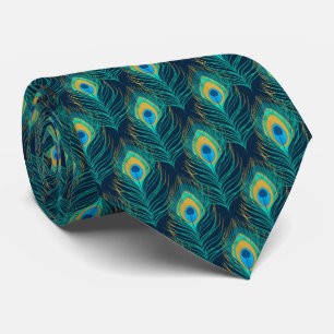 Corbata Patrón de plumas de pavo real