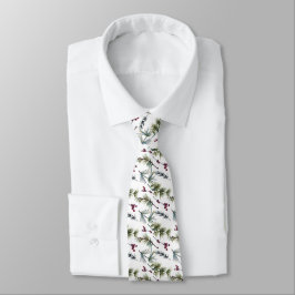 Corbata Patrón de poinsettia acuarela