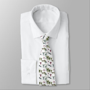 Corbata Patrón de poinsettia acuarela