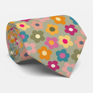 Corbata Patrón de pradera de flor cúrcuma