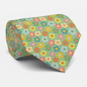 Corbata Patrón de pradera de flor cúrcuma
