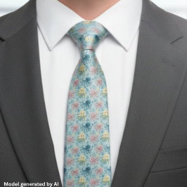 Corbata Patrón de Pulpo Juguetón – Vida Marina del Océano