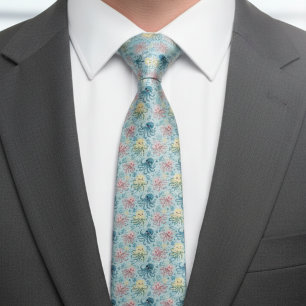 Corbata Patrón de Pulpo Juguetón – Vida Marina del Océano