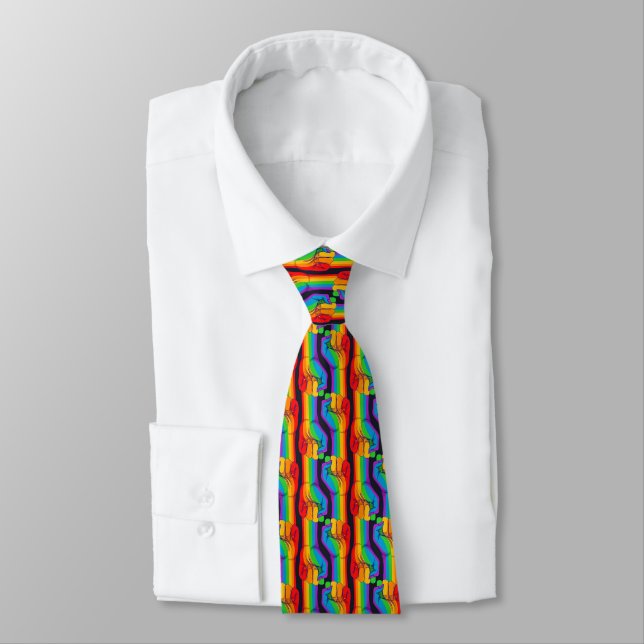 Corbata Patrón de puño arco iris (Atado)
