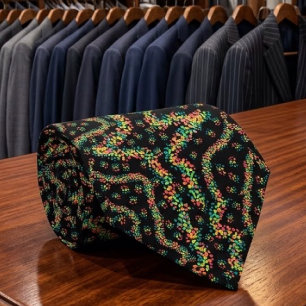 Corbata Patrón de puntillismo de estilo Seurat de colores