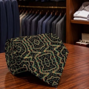 Corbata Patrón de puntillismo de estilo Seurat de colores