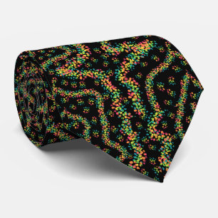 Corbata Patrón de puntillismo de estilo Seurat de colores 