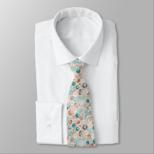 Corbata Patrón de punto abstracto impactante en turquesa y