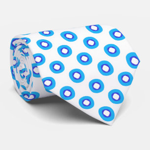 Corbata Patrón de punto de anillo azul y blanco