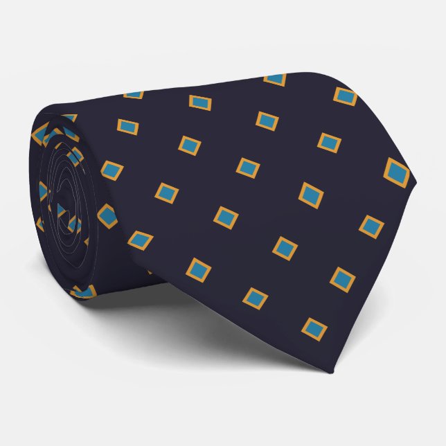 Corbata Patrón de punto de polka de los diamantes azules d (Enrollado)