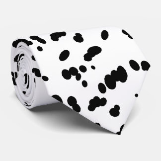 Corbata Patrón de puntos blancos y negros de perro dálmata