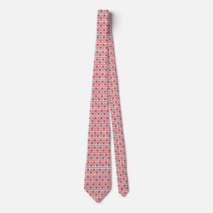 Corbata Patrón de puntos cruzados geométricos cuadrados ro