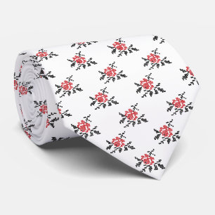 Corbata patrón de puntos cruzados ROSA