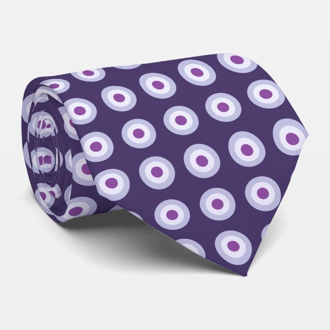 Corbata Patrón de puntos de Polka - Lavanda violeta azul p (Enrollado)