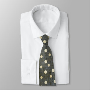 Corbata Patrón de puntos de polka negro y blanco
