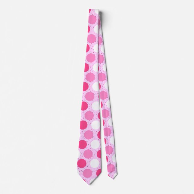 Corbata Patrón de puntos de polka rosa (Anverso)