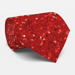 Corbata Patrón de purpurina brillante roja