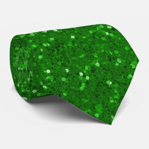 Corbata Patrón de purpurina verde brillante