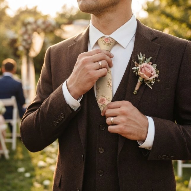 Corbata Patrón de Ramo de Chintz Amarillo Mantequilla Rosa (Subido por el creador)