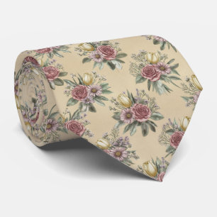Corbata Patrón de ramo floral vintage