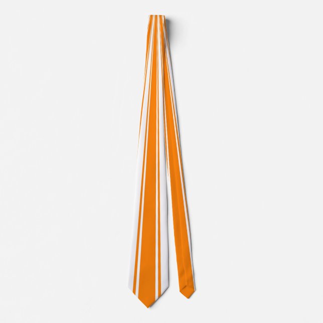 Corbata Patrón de raya funky naranja (Anverso)