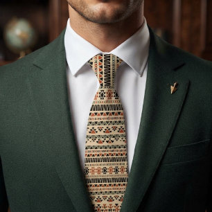 Corbata Patrón de rayas azteca de nativos americanos