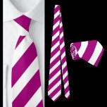 Corbata Patrón de rayas blancas púrpuras<br><div class="desc">Corbata del cuello del patrón de rayas blancas púrpuras.</div>
