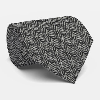 Corbata Patrón de rayas de cebra de plata negra