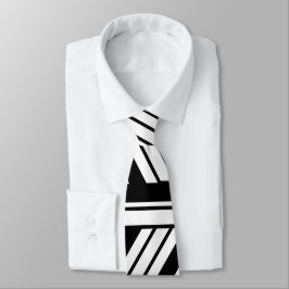 Corbata Patrón de rayas de cheurón negro y blanco